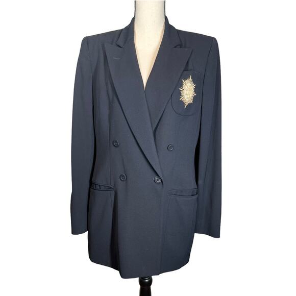 Anne Klein Navy Blazer with Gold Accent - Picture 1 of 12